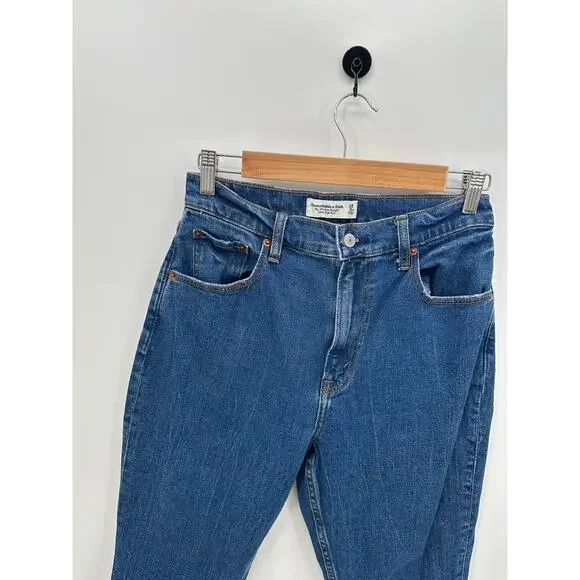 Abercrombie The 90s Slim Straight Ultra High Rise Denim Jeans Women 28/6 Curve - Picture 5 of 7